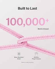 Cabo Belkin USB-C para USB-C Trançado 2M 60W Rosa - Carregamento Rápido e Durável - imagem 5