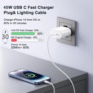 Carregador Rápido 45W USB-C: iPhone & Android - imagem 3