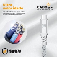 Cabo 2 em 1 65W Thunder: Carregue Rápido! - imagem 2