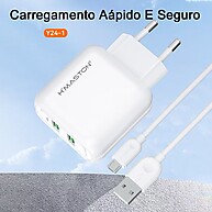 Carregador Turbo 25W H'maston Y24: Carregue Rápido! - imagem 1