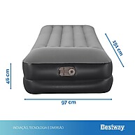 Colchão Inflável Solteiro Premium Bestway: Conforto Rápido! - imagem 2