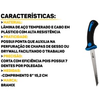 Serrote Drywall 6" Bramix: Corte Preciso e Rápido! - imagem 2