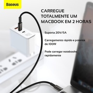 Cabo USB-C 100W Baseus: Turbo, Resistente e Rápido! - imagem 2