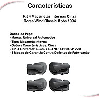 Kit 4 Maçanetas Cinza para Corsa Wind e Classic – Envio Rápido - imagem 2
