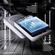 Power Bank Gshield Slim 10000mAh: Carregamento Rápido USB-C PD 20W e Wireless MagSafe 15W | Titanium Ultra Fino - imagem 3