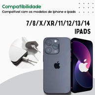 Carregador Turbo iPhone 40W Dupla Porta + Cabo USB - Carregamento Rápido para iPhone 7 ao 14 Pro Max e iPad - Homologado Steel Hook - imagem 4