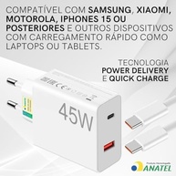 Kit Carregador Turbo 45W Ultra Rápido Tipo C + Cabo: Potência e Segurança para Todos Seus Dispositivos - imagem 4