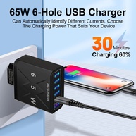 Carregador USB Rápido 6 Portas: QC3.0 para Celular - imagem 2