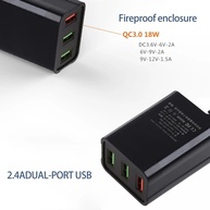 Carregador USB Rápido QC3.0: 3 Portas para Celular - imagem 2