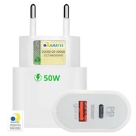Carregador Turbo 50W Universal USB-C PD e USB-A QC - Carregamento Rápido e Seguro - imagem 2