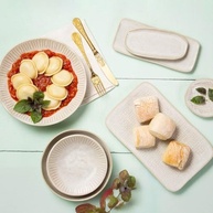 Conjunto com 6 Pratos Raso Porto Brasil Linhas Latte 27,5cm - Esmalte Reagente, Seguro para Microondas e Forno - imagem 3