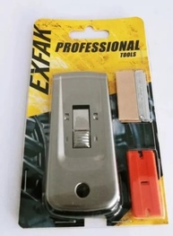 Raspador Profissional com Lâmina de Metal e Suporte em Aço Inoxidável - Limpeza Impecável de Cooktop, Vidro e Mais! - imagem 1
