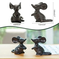 Sungmor Ornamento de Rato Fofo em Ferro Fundido - Estatueta Decorativa para Casa e Jardim | 2 Peças Marrom - imagem 4