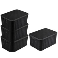 Kit 4 Caixas Organizadoras Rattan 7L com Tampa - Decore e Organize com Estilo - imagem 2
