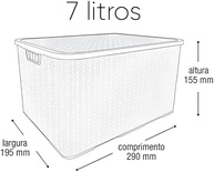 Kit 4 Caixas Organizadoras Rattan 7L com Tampa - Decore e Organize com Estilo - imagem 3