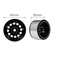 4 Rodas Metal Preto 1:10 - Upgrade Essencial para seu Carro de Escalada RC - imagem 4
