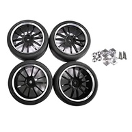 Kit 4 Pneus e Aro 4.1/10 Preto Alto Desempenho para seu RC - imagem 2