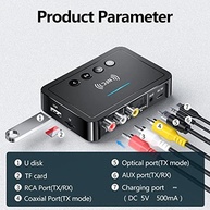 Receptor Transmissor Bluetooth 5.0 NFC FM AUX RCA Óptico 3.5mm - Som de Alta Fidelidade - imagem 5