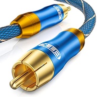 Cabo Subwoofer EMK 2m: Som Imersivo com Conexão Digital Coaxial RCA Dourado - imagem 2