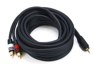 Cabo P2 para 2 RCA Monoprice Premium 22AWG - Conexão Estéreo de Alta Fidelidade 4.5m (Preto) - imagem 1