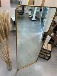 Espelho Retangular com Suporte de Chão em Alumínio 170x70cm - Corpo Inteiro Dourado Real - imagem 4