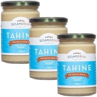 Kit 3 Vidros de Tahine Pasta de Gergelim Descascado Tradicional de 320g cada - Sésamo Real - imagem 1