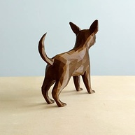 Cachorro Chihuahua Decorativo 3D Bronze - 10 cm - Toque Realístico - imagem 5