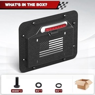 Suporte Placa Jeep JK JKU 2007-2018 com LED Bandeira EUA - Realocação Premium - imagem 4