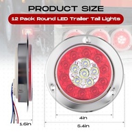 Kit 12 Luzes Traseiras LED Redondas 10cm para Reboque - 16 LEDs, IP67, Freio, Ré e Seta - imagem 3