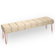 Recamier Casal Queen Veludo Bege: Luxo e Conforto - imagem 1