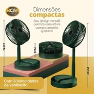Ventilador Portátil Dobrável USB com 3 Velocidades e Bateria Recarregável - Ideal para Escritório e Home Office - imagem 3