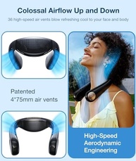 Ventilador de Pescoço COOLiFY - Resfriamento Pessoal Portátil com Fluxo 3D, Recarregável e Ultra Leve - imagem 5