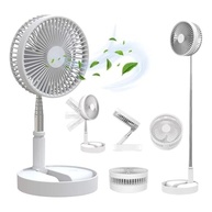 Ventilador Portátil Dobrável 4 Velocidades Recarregável USB - Mesa e Coluna Silencioso Branco - imagem 4