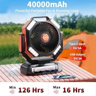 coldSky Ventilador de Acampamento Recarregável com 4 Luzes LED, 8 Velocidades, Controle Remoto e Gancho para Barraca - imagem 5