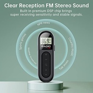 Rádio Portátil UMUTOO FM: Som Estéreo, Recepção Digital e Bateria Recarregável para Sua Rotina - imagem 4