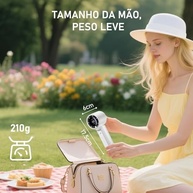 Ventilador Portátil Turbo Recarregável com Display Digital | 15h de Uso, Velocidade Ajustável 1-120, Ideal para Viagens e Ambientes Quentes - imagem 3
