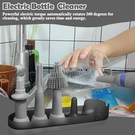 Escova de Garrafa Elétrica Recarregável com Conjunto de Escovas de Silicone - Sistema de Limpeza Automático com Suporte e Cabo Extensível - imagem 4