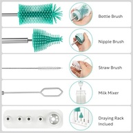 Kit Escova Limpeza Mamadeiras Elétrica Recarregável com Escorredor - Ideal para Novas Mães - imagem 4