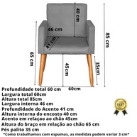 Kit com 2 Poltronas Capitonê Cinza - Conforto e Estilo para Sala, Escritório e Recepção - imagem 3