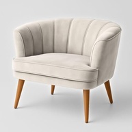 Poltrona Decorativa Ergonômica Bege - Alta Resistência para Salas e Recepções | MOBLAN - imagem 2