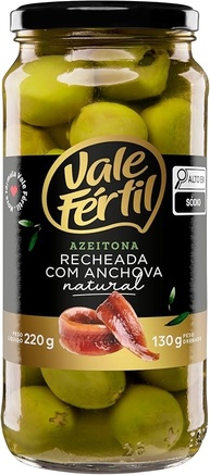 Vale Fértil Azeitona Verde Em Conserva Recheio Anchova Vidro 130G - imagem 1