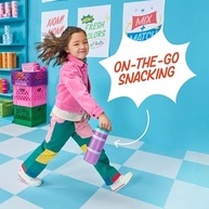 Whiskware Recipientes Empilháveis para Lanches Infantil - 3 Peças com Sistema Twist 'n' Lock Azul-Petróleo e Amarelo - imagem 3