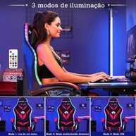 Cadeira Gamer RGB Python Fly com Iluminação RGB, Encosto Reclinável e Design Ergonômico para Jogos e Trabalho (Vermelho) - imagem 5