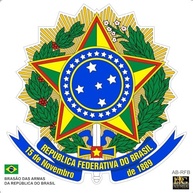 Adesivo Brasão da República do Brasil - Autoadesivo Colorido com Recorte Eletrônico - imagem 2