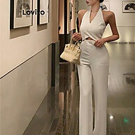 Macacão Elegante Lovito: Ombros Vazados e Recortes - imagem 2