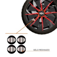 Jogo de Calotas Prime Black Red 14" para Etios, Corolla, Yaris, Prius + Selos Resinados - imagem 3