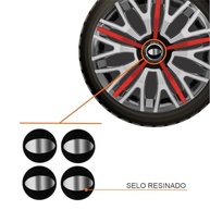 Jogo de Calotas Esportivas Triton Sport 14" Black Silver Red para HB20, HB20S, i30, Sonata + Selo Resinado - imagem 3