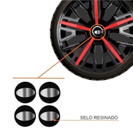 Jogo de Calotas Triton Sport Black Red Aro 14 para HB20, HB20S, i30, Sonata + Selo Resinado - imagem 3