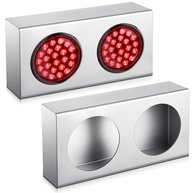 Kit 2 Caixas de Luz Dupla Redonda 10cm Inox 14 Ga para Caminhão e Reboque - Proteção e Personalização - imagem 2