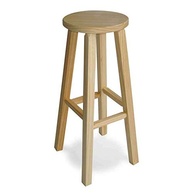 Banqueta Redonda 70cm em Madeira Natural – Estilo Rústico Moderno - imagem 1
